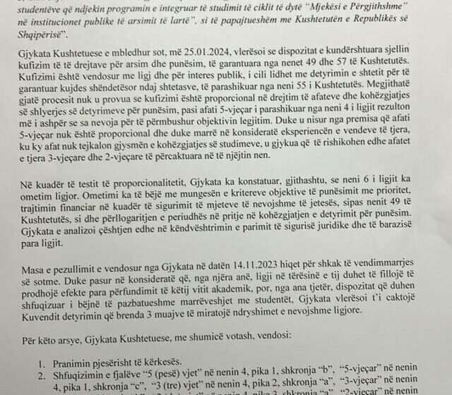  Mjekët e rinj pesë vite punë për të marrë diplomën/ Kushtetuesja i kërkon Kuvendit të ulë afatin