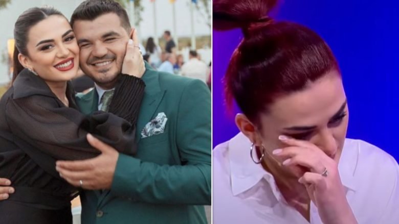  Albina Kelmendi shpërthen në lot – nuk mund të lexojë dedikimin romantik të bashkëshortit gjatë emisionit