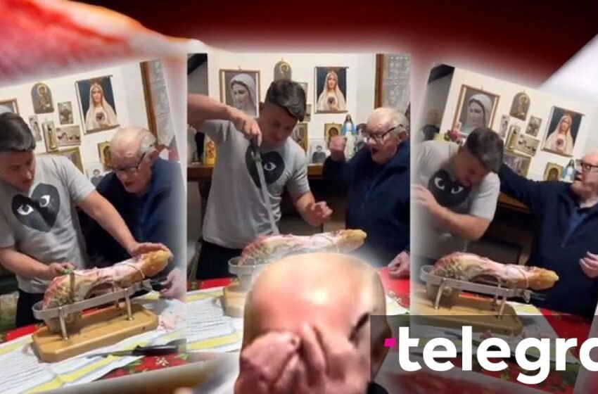 Gjyshi i bërtet nipit gjersa i lutet shenjtorëve për të ndriçuar shpirtin e “të voglit” – gjithçka për shkak të një proshute