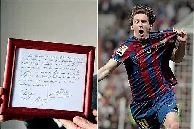  Kontrata e parë e Lionel Mesit me Barcelonën, vihet në ankand