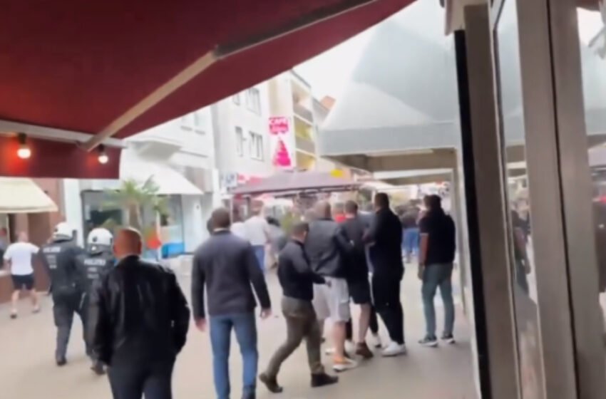 Sky Sports raporton për përleshje mes tifozëve shqiptarë dhe serbë – anglezët s’janë të përfshirë
