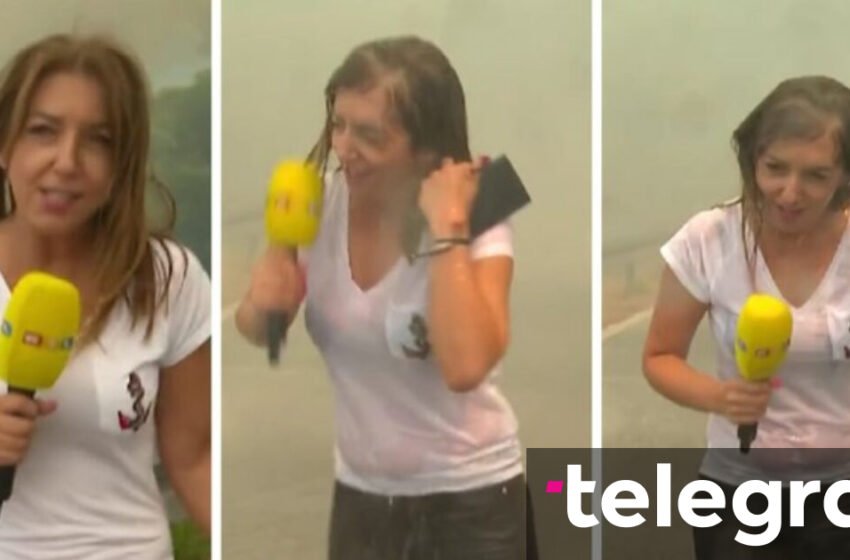  Gazetarja kroate po raportonte për zjarret – aeroplani që po ndalte flakët hodhi ujë mbi reporteren