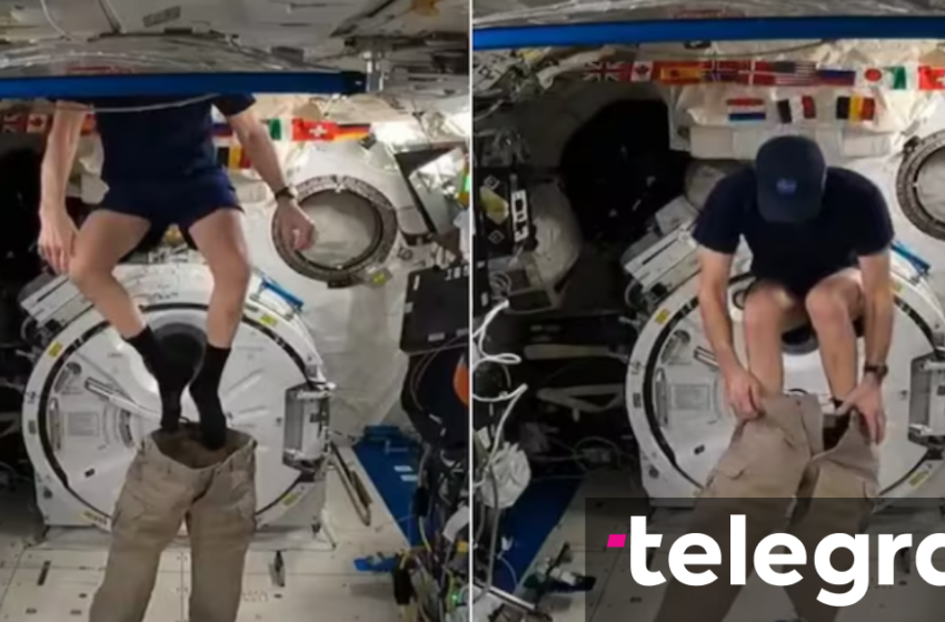  “Dy këmbë në të njëjtën kohë”, astronauti nxit reagime me mënyrën se si i vesh pantollonat në hapësirë