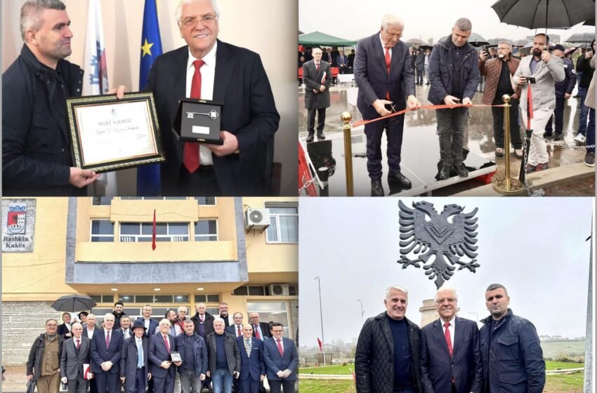  Filantropi Lazim Destani nderohet me “Çelësin e Qytetit” në Kukës, “Shqiponja Monumentale” u përurua në këtë qytet