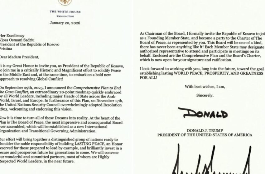  Letra e diskutueshme e Trump-it, së fundi dhe në Kosovë