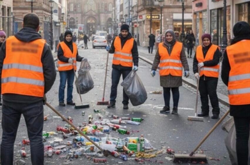  Gjermani: Myslimanët çohen heret ne mëngjes dhe pastrojnë qytetin vullnetarisht!