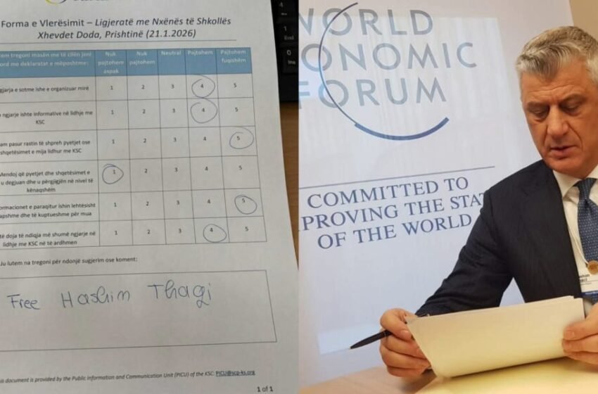  Gjykata Speciale mban ligjërata me nxënësit e shkollave të mesme, njëri ua shkruan “Free Hashim Thaçi”