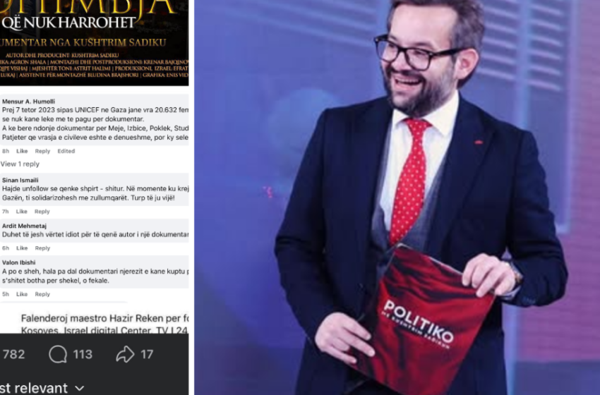  Dokumentar selektiv dhe heshtje për Gazën, gazetari Kushtrim Sadiku në shënjestër të kritikave