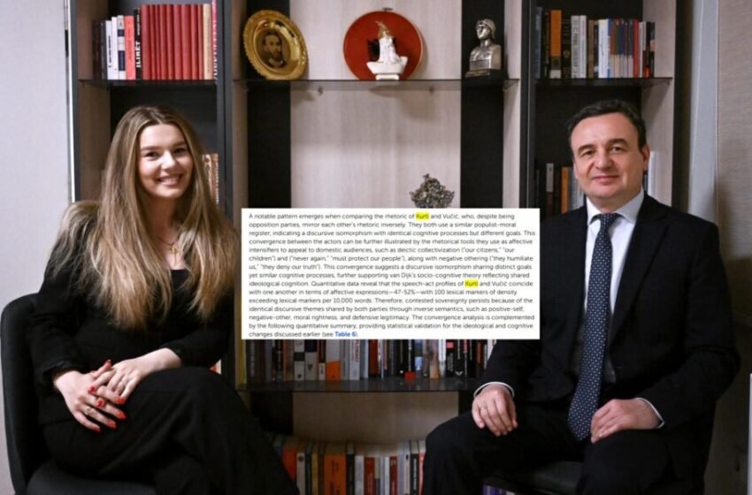  Anëtarja e re e VV-së, në punimin e saj shkencor, krahasonte Kurtin me Vuçiqin dhe gjente ngjashmëri mes tyre