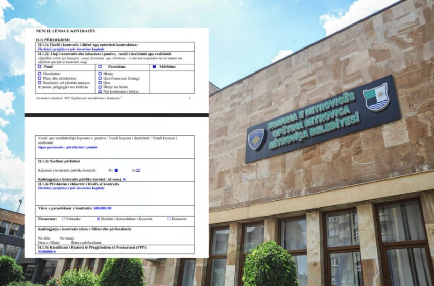  Tender i çuditshëm në Mitrovicë: Parashikohen 600 mijë për projekte kapitale, nënshkruhen vetëm 153 euro