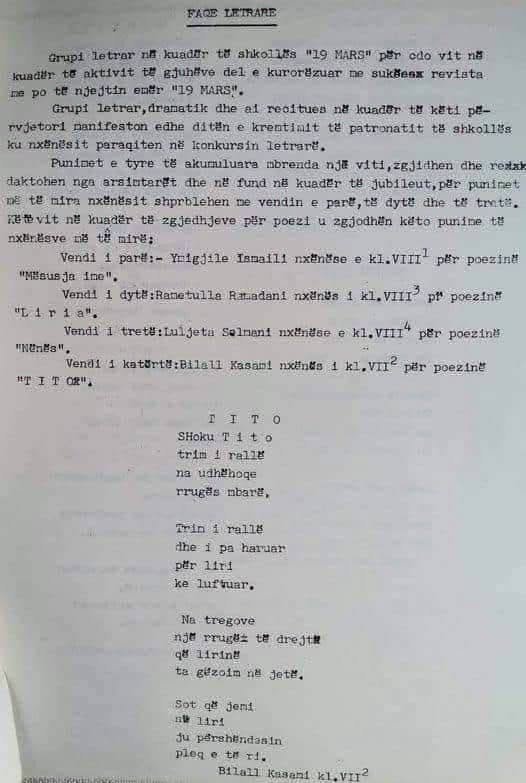 May be an image of text that says "LETRARE shkolles "19 MARS" kurordz sukßesx patronatit njejtin ออชีช "19 MARS". Grupi dhe rvjetori panifestan edhe dまt越n krentinit Tixsnesまt paraqiten konkursin letraru. Puninet tyre t巻 akuruluara mbrenda n茶 viti,zgjidhen daktohen nga arsiuterft fund n巷 kuader גב nxピnだsit shprblehen De vendin kuader zgjedhjeve .မီး poe2i 地 m主rg: parl:- Yrigjile Ianailı noEHcBe shkollts Vendi puninet dyte dhe treti. zgjodhen kito punine Vendi Ratadani nxtngs per poezine Vondi 可Nだれぎョ” Vendi tretd:Luljetu Salnenf TжaлeBe pt poezine kl. katürte:Bile11 Kasani รางผสีง๕ัส per poezint per poezine אבביץ . rruges nbarぎ。 אבבייץ יצאינגם 11r1 tregove rrug 11で1nぎ ta gizoim drejtr jett. jeni 11r1 ju porahlindanin B1lal"