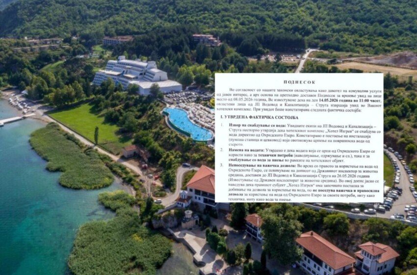  Dokument: Hotel Izgrev – Kalishtë përdor ujë nga Liqeni i Ohrit pa leje dhe në kundërshtim me disa ligje!