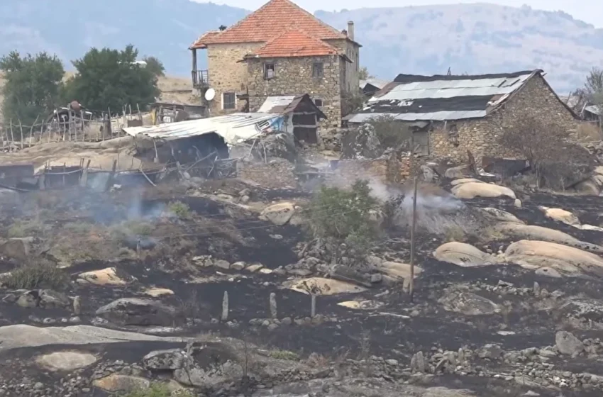  Digjen 15 shtëpi dhe objekte në fshatin Çanishtë afër Prilepit, zjarri është ende aktiv