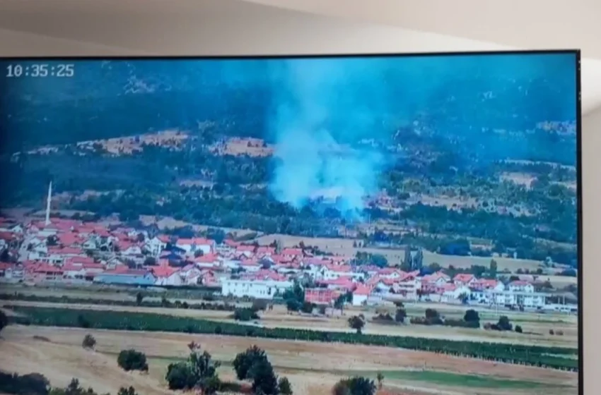  QMK: Kamerat inteligjente alarmuan në kohë për zjarrin pranë fshatit Nikushtak