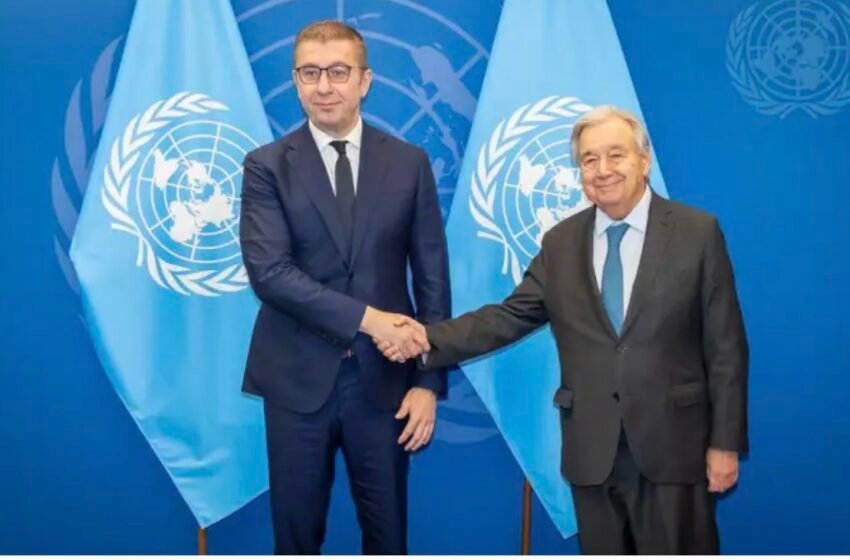  Guterres dhe Mickoski theksojnë bashkëpunimin mes OKB-së dhe Maqedonisë së Veriut