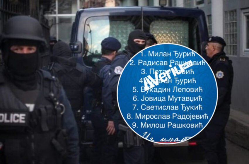  Këta janë 9 të arrestuarit në Zubin Potok në operacionin që ndërlidhet me rastin “Grupi i Intelektualëve” (Emrat)