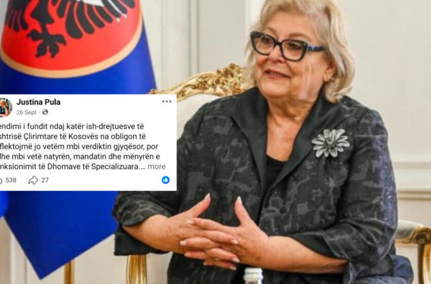 “Kemi rezerva të thella ndaj Speciales” – Çka deklaronte Justina Pula për dënimin e ish-krerëve të UÇK-së