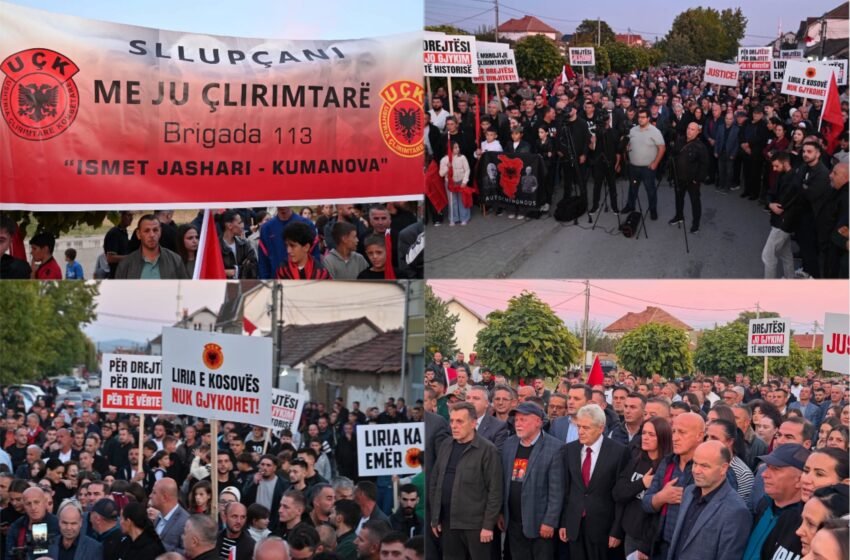  Sllupçani në mbështetje të çlirimtarëve të UÇK-së që u dënuan padrejtësisht në Hagë