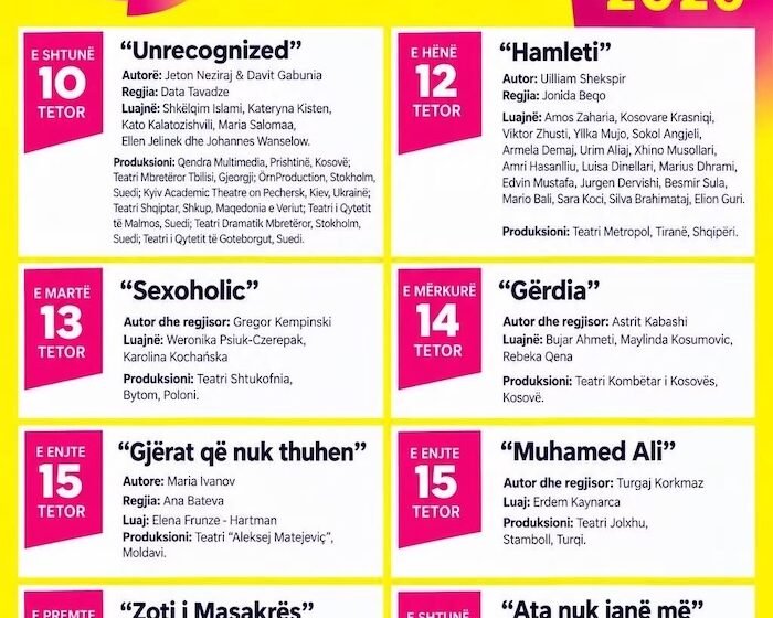  20 vjet traditë e 8 ditë shfaqje elitare: Ngrihet sipari i edicionit jubilar të SKUPI FESTIVAL